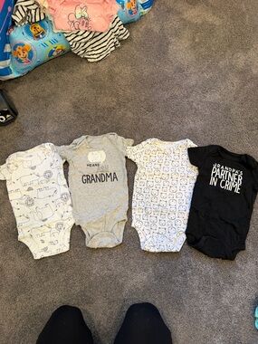 Carter's Multi-Color Baby One-Piece Bodysuit Set - Gray, White, Black